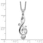 Sentimental Expressions Sterling Silver Rhodium-plated Love Note 18in Necklace