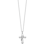 Sentimental Expressions Sterling Silver Rhodium-plated CZ My Journey Of Hope 18in Cross Necklace