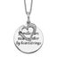 Sentimental Expressions Sterling Silver Rhodium-plated Antiqued CZ Families Are Tied Together 18in Heart Necklace