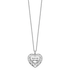 Sentimental Expressions Sterling Silver Rhodium-plated Antiqued With Me Always 18in Heart Necklace