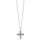 Sentimental Expressions Sterling Silver Rhodium-plated Antiqued Cross Ash Holder 18in Necklace