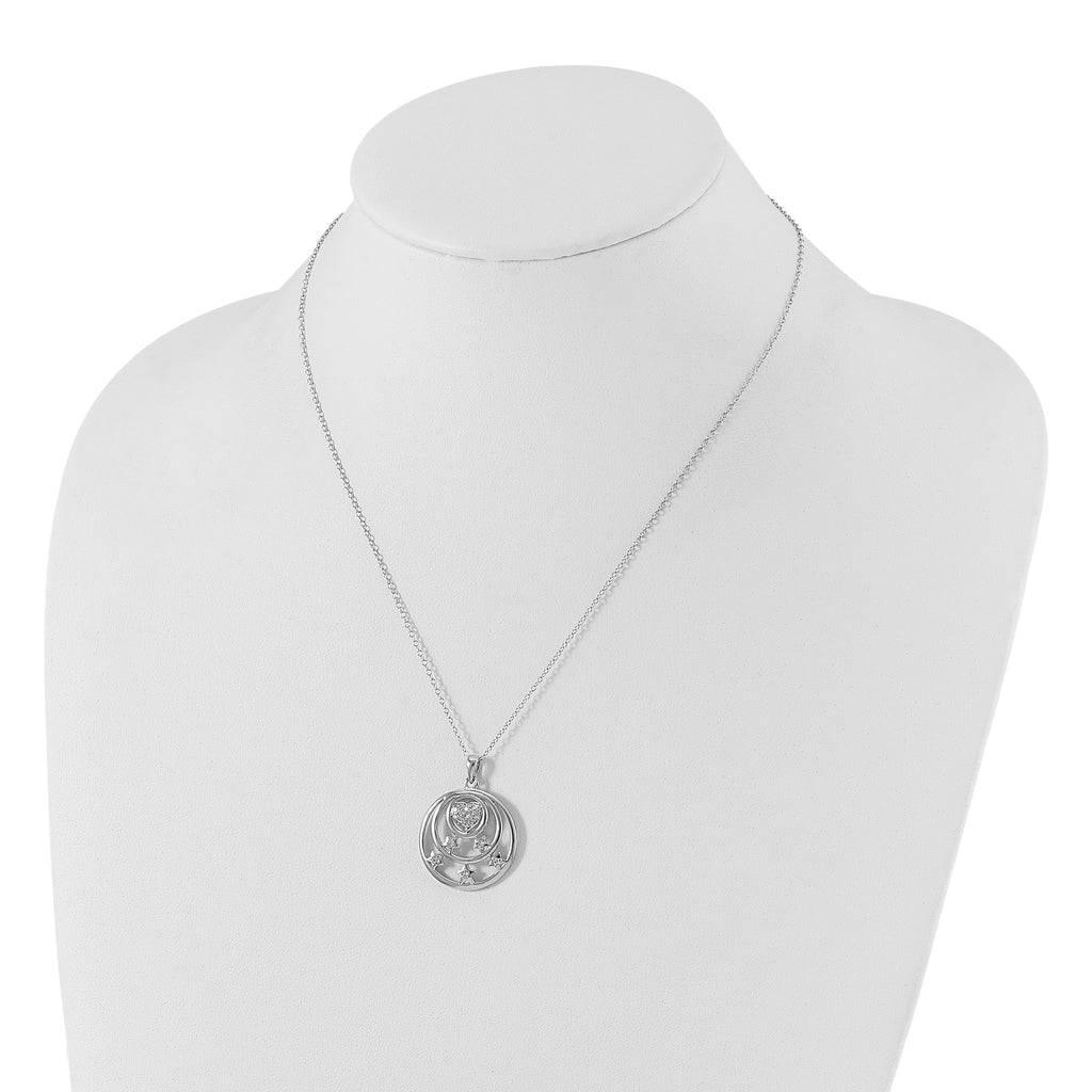 Sophia Jewelers Women's 925 Sterling Silver CZ Polished Dream Necklace