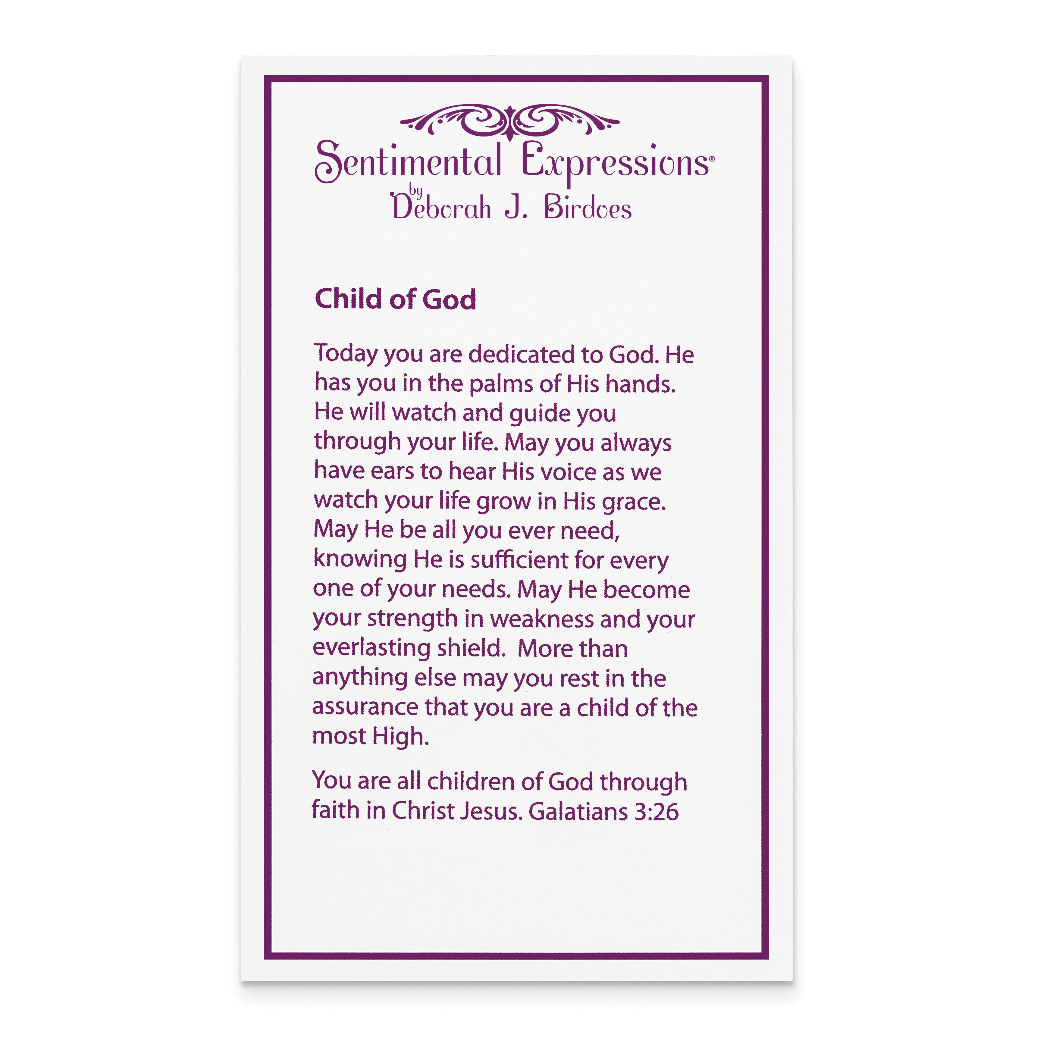Sophia Jewelers Sterling Silver CZ Child of God Necklace Gift Ready