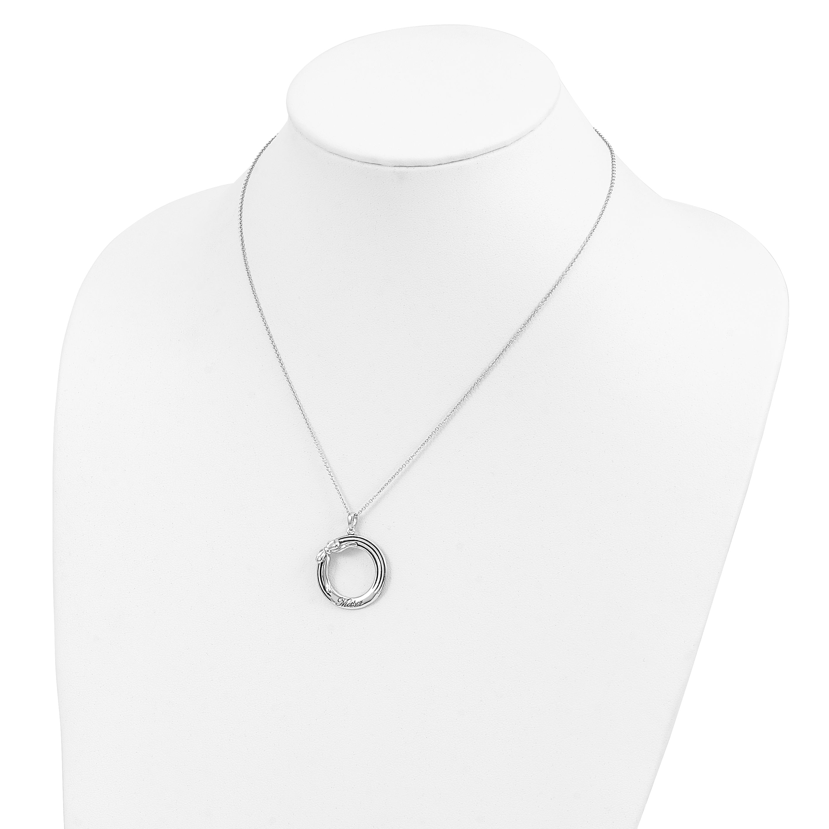 Sentimental Expressions Sterling Silver Rhodium-plated Antiqued My Mother, My Gift 18in. Necklace