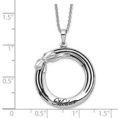 Sentimental Expressions Sterling Silver Rhodium-plated Antiqued My Mother, My Gift 18in. Necklace