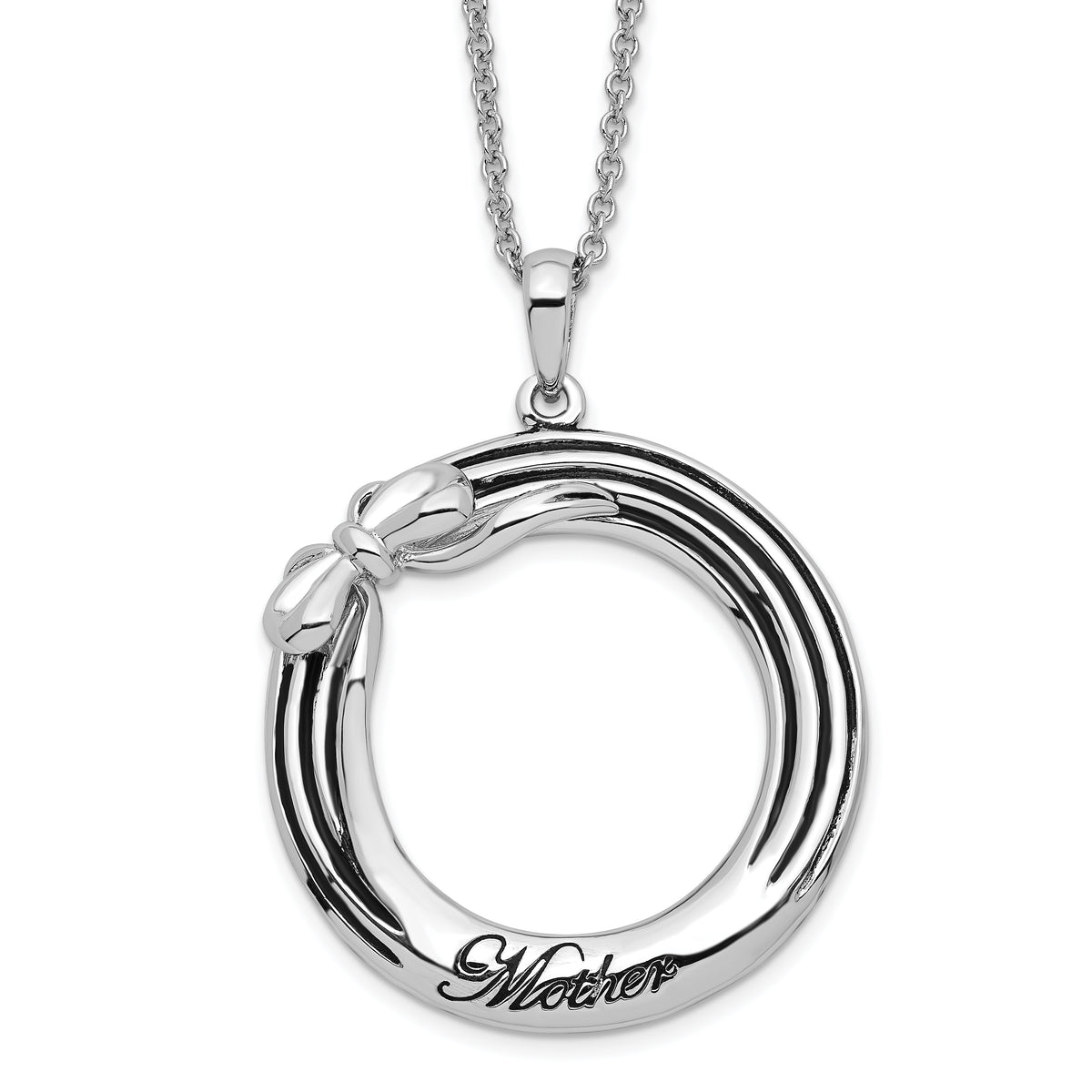 Sentimental Expressions Sterling Silver Rhodium-plated Antiqued My Mother, My Gift 18in. Necklace