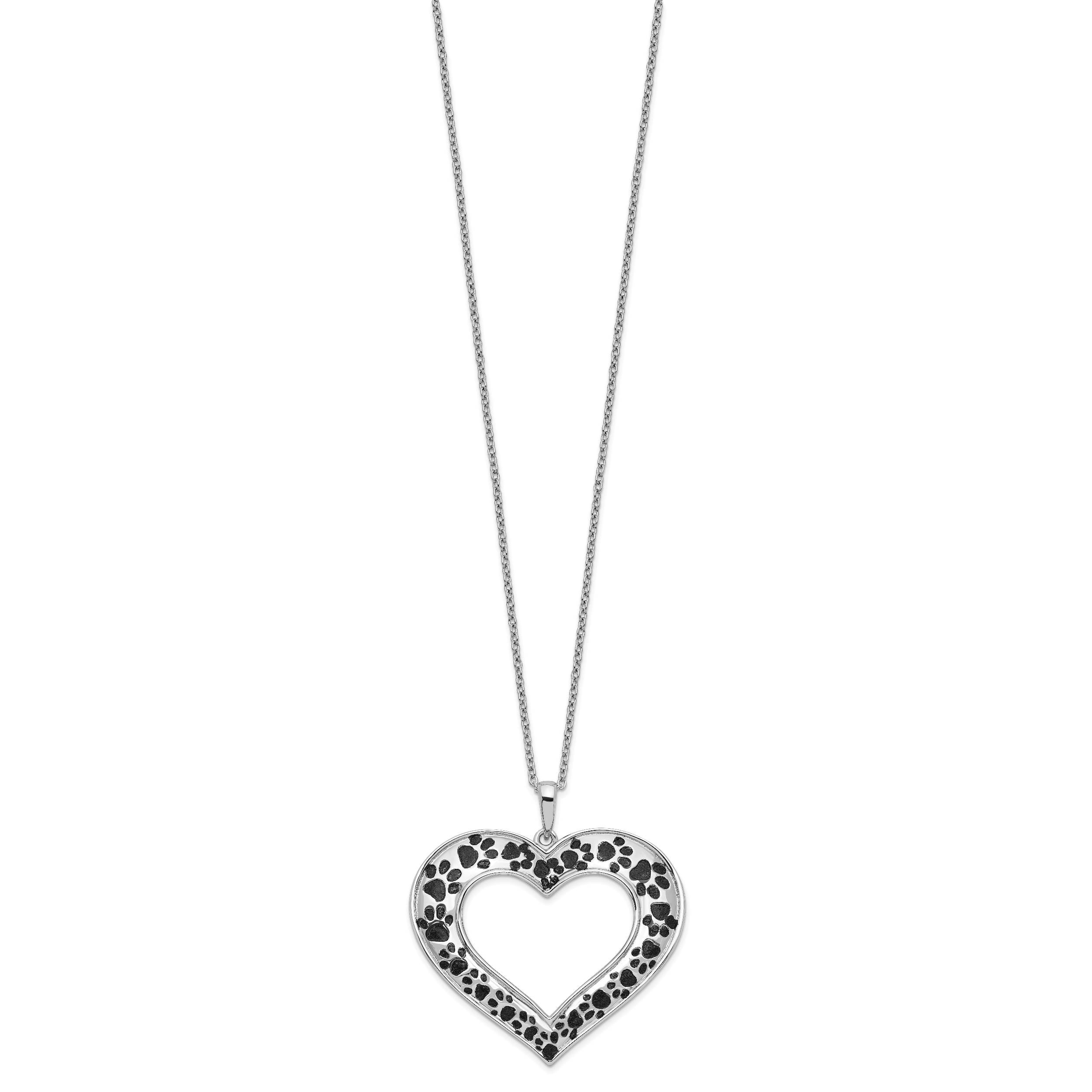 Sentimental Expressions Sterling Silver Rhodium-plated Antiqued Animal Lover 18in. Necklace Secondary image