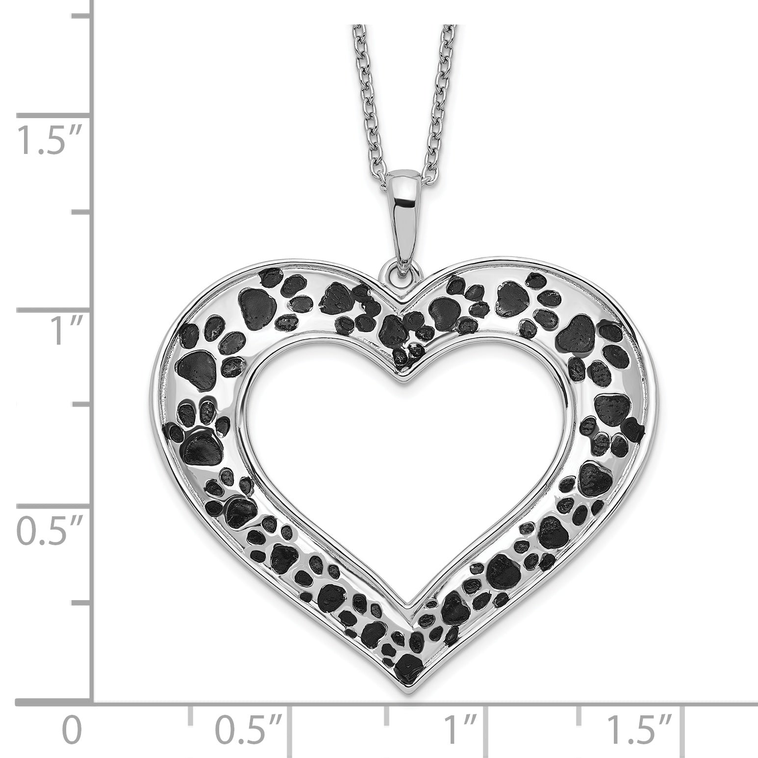 Sentimental Expressions Sterling Silver Rhodium-plated Antiqued Animal Lover 18in. Necklace