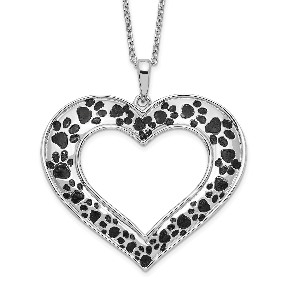 Sentimental Expressions Sterling Silver Rhodium-plated Antiqued Animal Lover 18in. Necklace