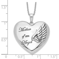 Sentimental Expressions Sterling Silver Rhodium-plated and Antiqued Mother of an Angel 18inch Necklace