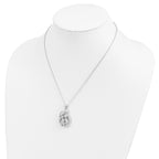Sentimental Expressions Sterling Silver Rhodium-plated CZ Family of 4 Gathering 18in. Necklace
