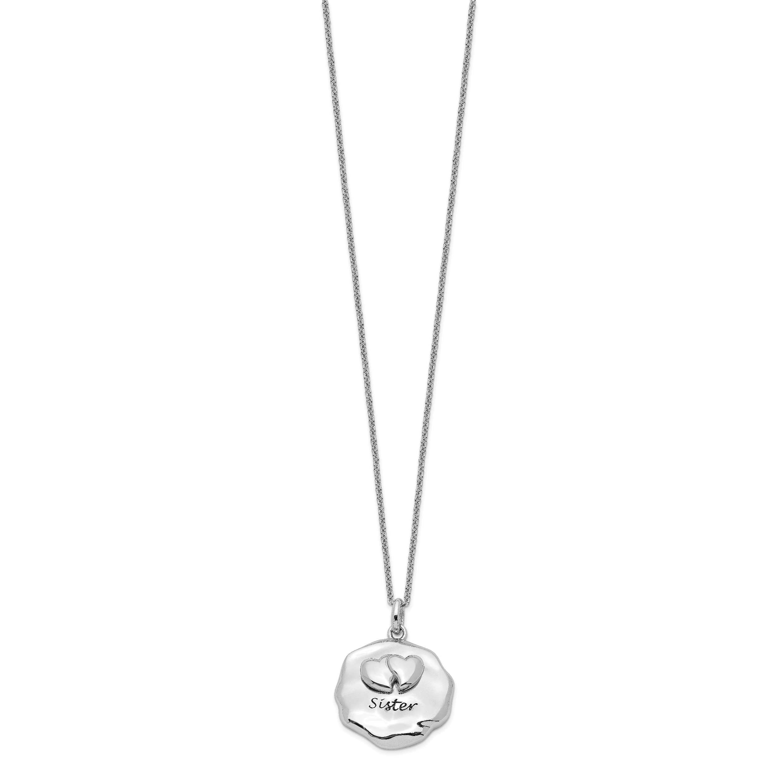 Sentimental Expressions Sterling Silver Rhodium-plated Antiqued For You My Sister 18in. Necklace Secondary image