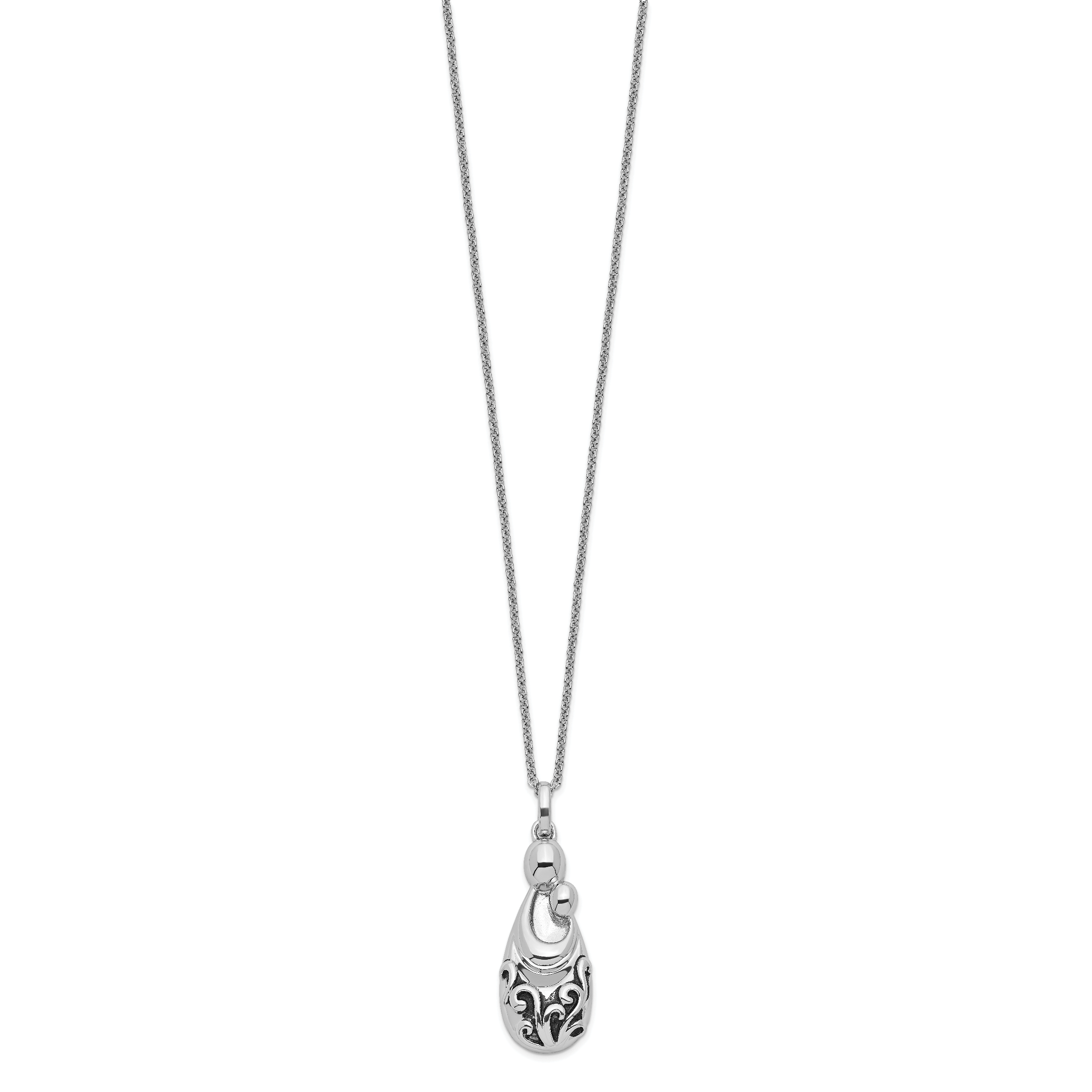 Sentimental Expressions Sterling Silver Rhodium-plated Mother's Pride and Joy 18in. Necklace Secondary image