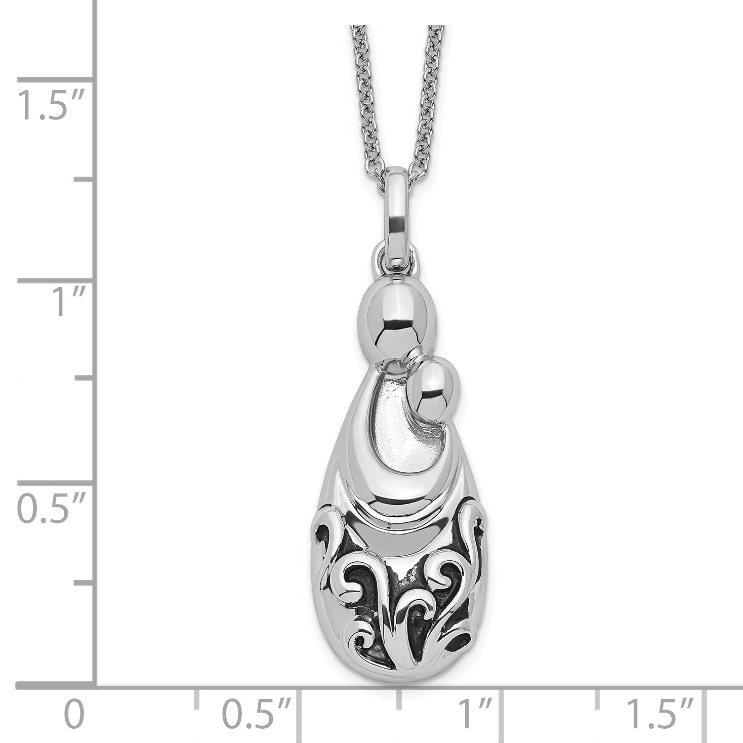 Sentimental Expressions Sterling Silver Rhodium-plated Mother's Pride and Joy 18in. Necklace