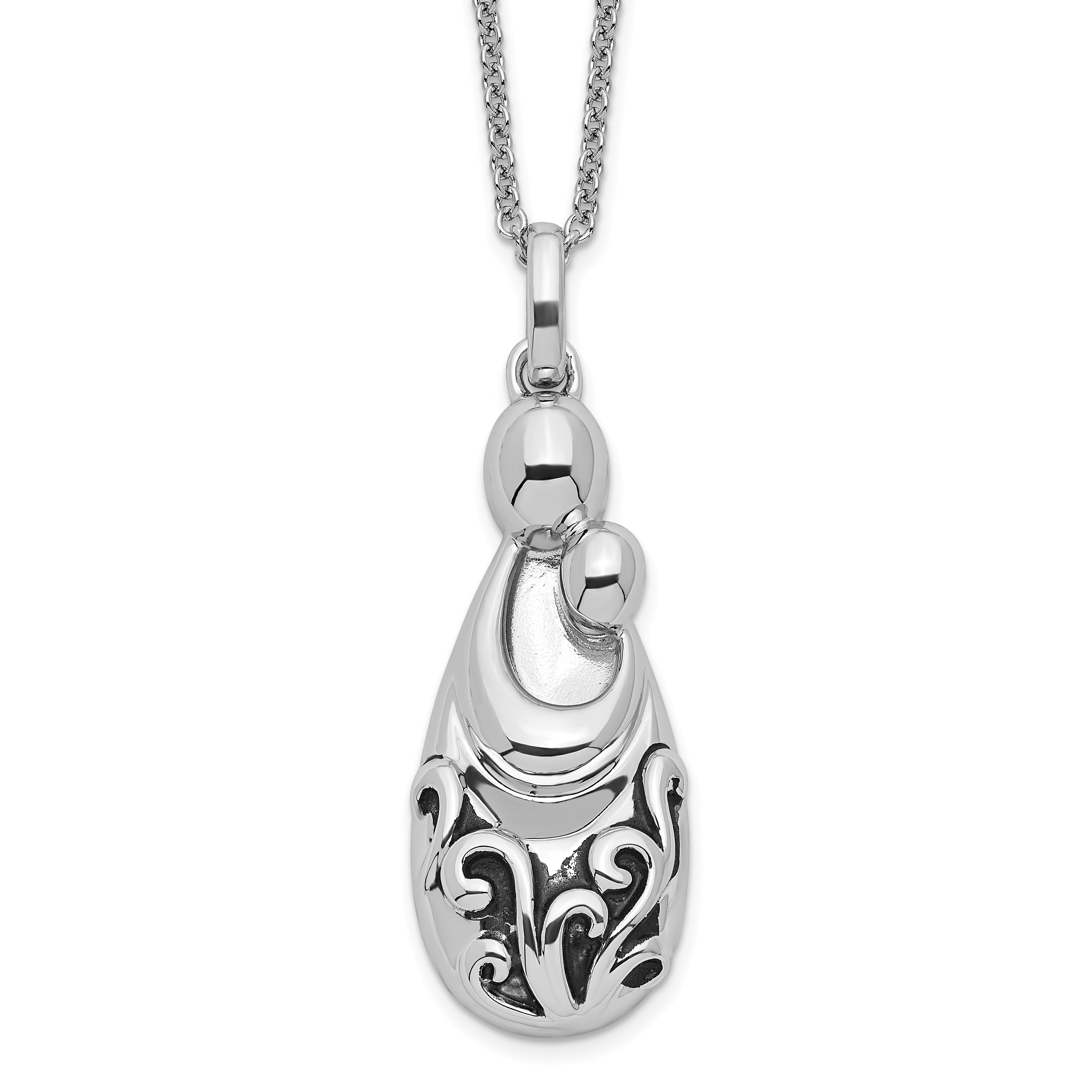 Sentimental Expressions Sterling Silver Rhodium-plated Mother's Pride and Joy 18in. Necklace Main image