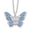 Sentimental Expressions Sterling Silver Rhodium-plated Swarovski Crystal Never Give Up Butterfly 18in Necklace