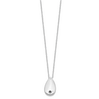 Sentimental Expressions Sterling Silver Rhodium-plated Antiqued Teardrop Ash Holder 18in. Necklace