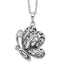 Sentimental Expressions Sterling Silver Rhodium-plated Antiqued Butterfly Ash Holder 18in. Necklace