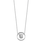 Sentimental Expressions Sterling Silver Rhodium-plated CZ Antiqued Mother and Daughter 18 Inch Necklace
