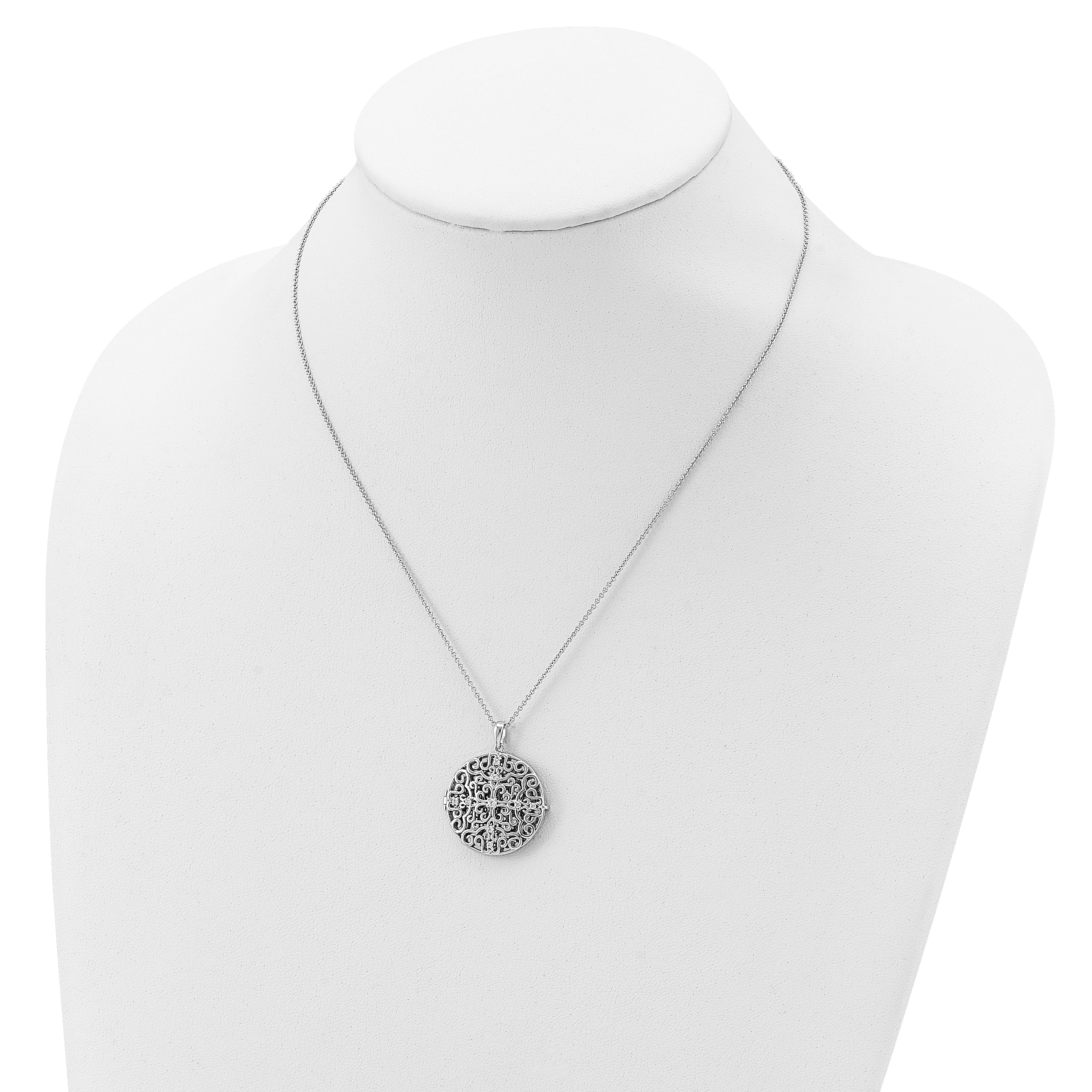 Sentimental Expressions Sterling Silver Rhodium-plated CZ Antiqued Do Not Let Anyone Dull 18in. Necklace