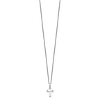 Sentimental Expressions Sterling Silver Rhodium-plated CZ Believe Big 14in. Necklace with 2in. ext