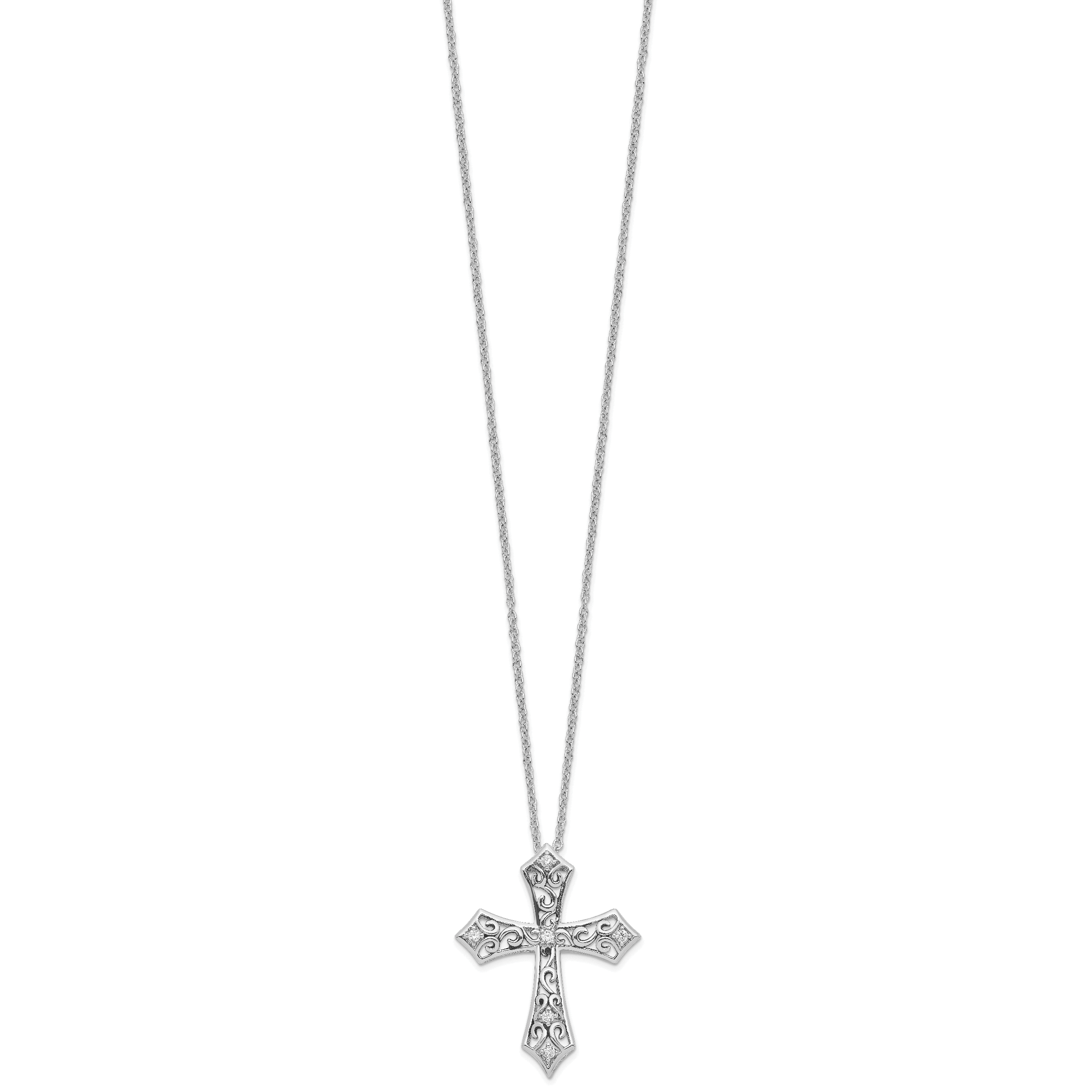 Sentimental Expressions Sterling Silver Rhodium-plated CZ I Still Believe 18in. Necklace Secondary image