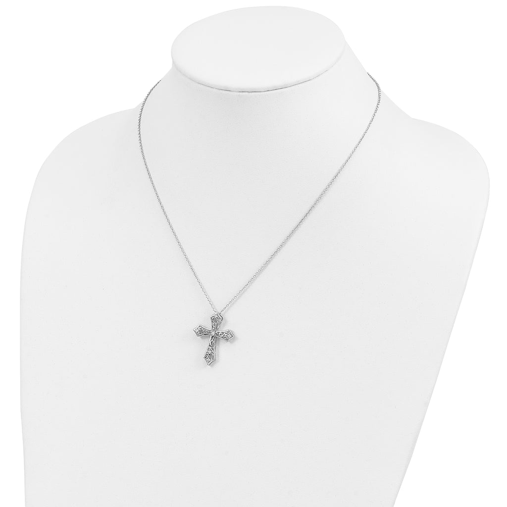 Sentimental Expressions Sterling Silver Rhodium-plated CZ I Still Believe 18in. Necklace