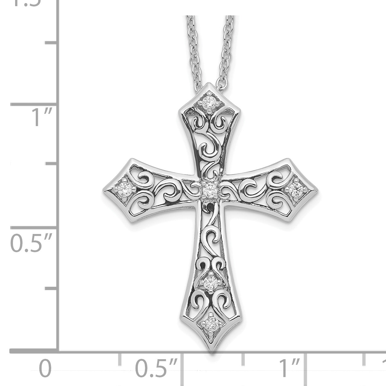 Sentimental Expressions Sterling Silver Rhodium-plated CZ I Still Believe 18in. Necklace