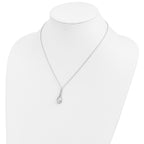 Sentimental Expressions Sterling Silver Rhodium-plated CZ Love You Forever 18in. Necklace
