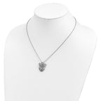 Sentimental Expressions Sterling Silver Rhodium-plated CZ Antiqued Angel, Heavenly Angel 18 Inch Necklace