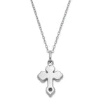 Sentimental Expressions Sterling Silver Rhodium-plated Matted Cross Ash Holder 18in. Necklace