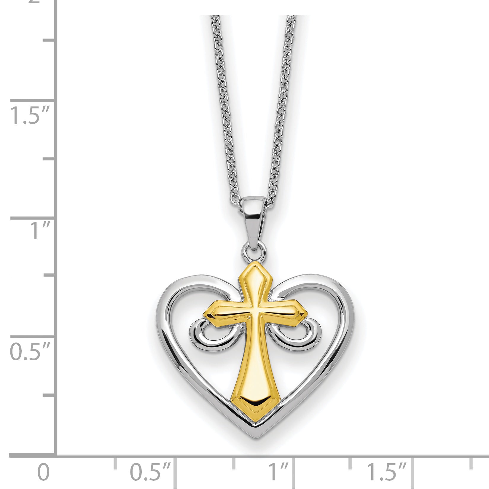Sentimental Expressions Sterling Silver Gold-tone Heart of Jesus 18in Necklace