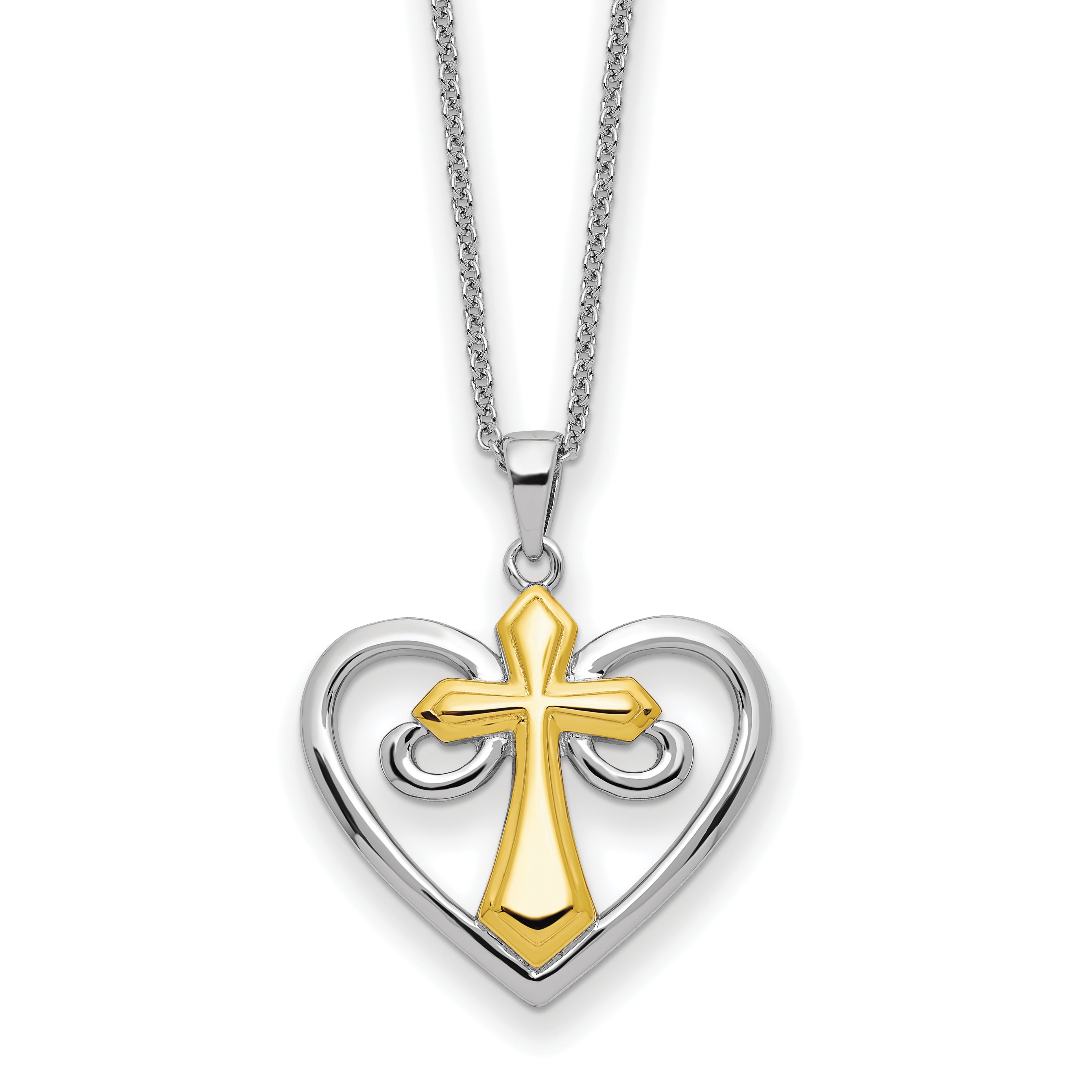 Sentimental Expressions Sterling Silver Gold-tone Heart of Jesus 18in Necklace