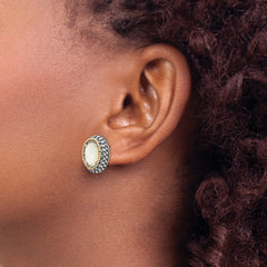 Shey Couture Sterling Silver 14K Gold Accent Mother of Pearl Earrings