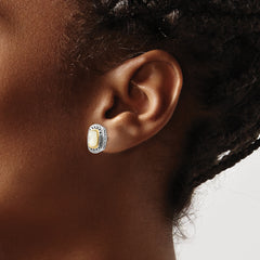 Shey Couture Sterling Silver 14K Gold Antique Mother of Pearl Earrings