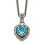 Shey Couture Sterling Silver with 14K Accent Antiqued Blue Topaz Heart 18 inch Necklace