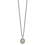 Shey Couture Sterling Silver with 14K Accent 18 Inch Antiqued Diamond Necklace