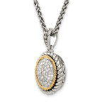 Shey Couture Sterling Silver with 14K Accent 18 Inch Antiqued Diamond Necklace