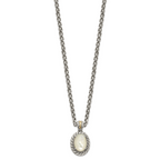 Shey Couture Sterling Silver with 14K Accent 18 Inch Antiqued Mother Of Pearl Necklace