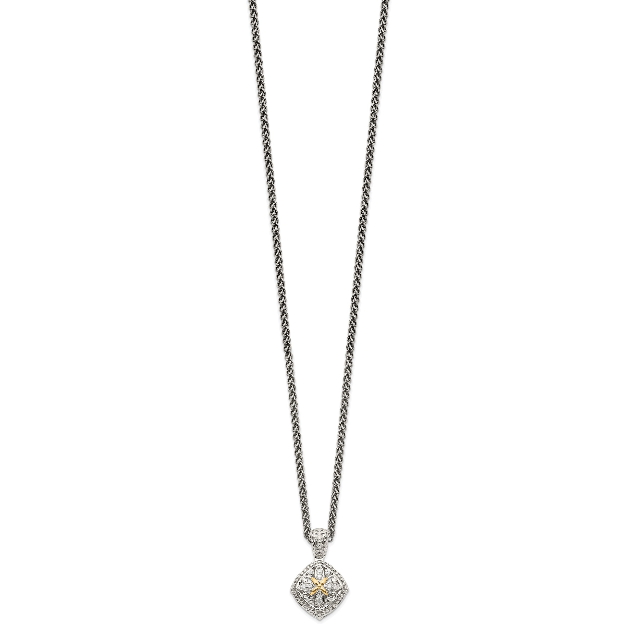 Shey Couture Sterling Silver with 14K Accent 18 Inch Diamond Necklace