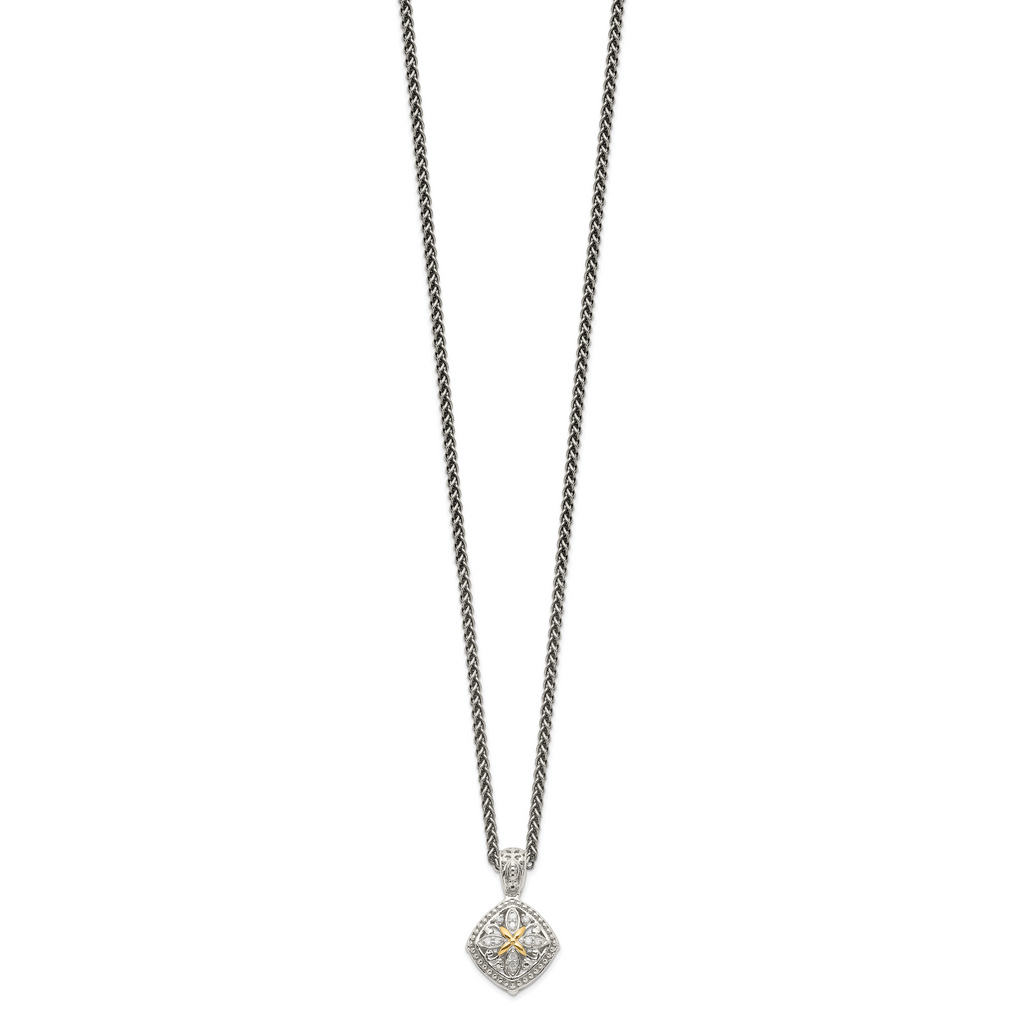 Shey Couture Sterling Silver with 14K Accent 18 Inch Diamond Necklace