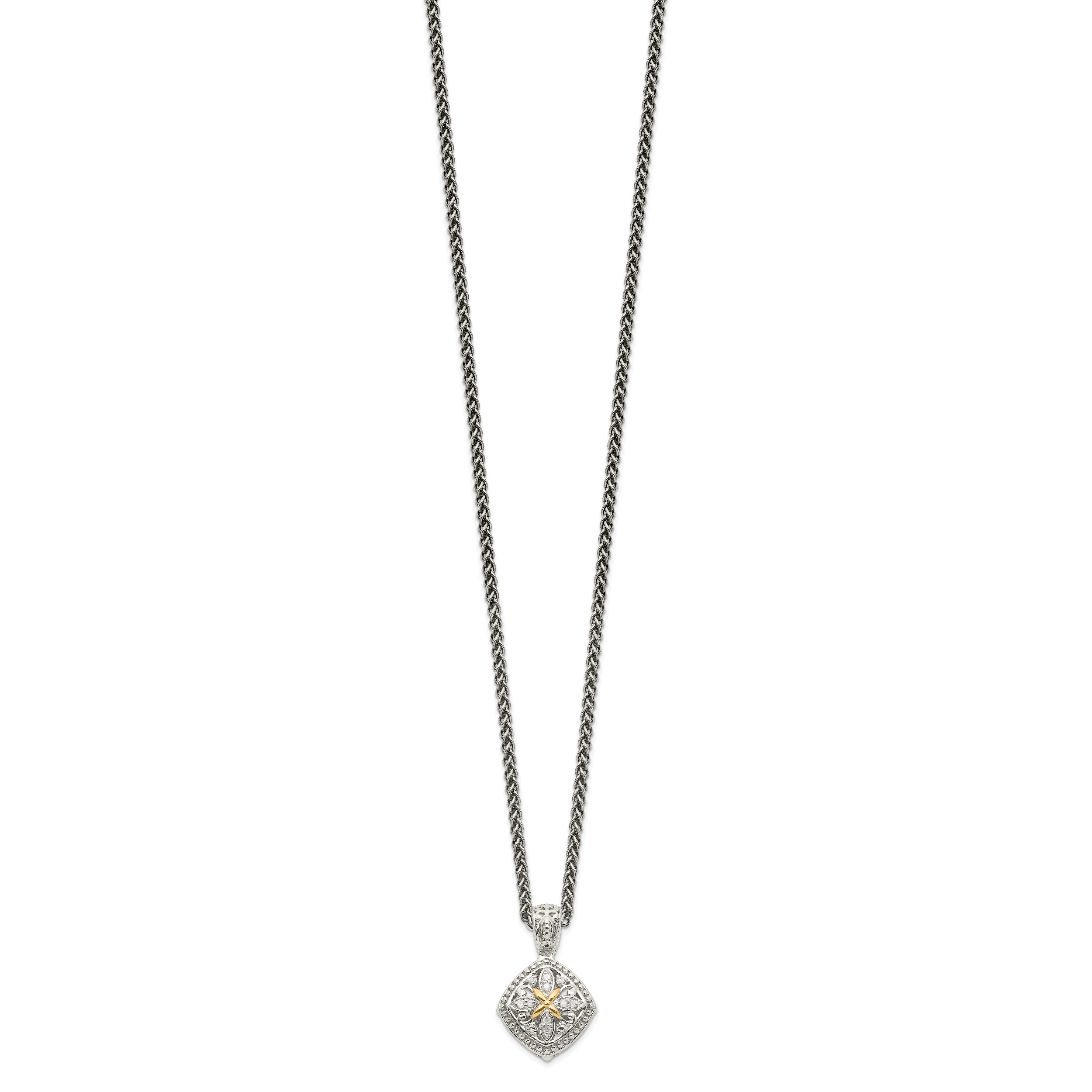 Shey Couture Sterling Silver with 14K Accent 18 Inch Diamond Necklace