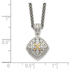 Shey Couture Sterling Silver with 14K Accent 18 Inch Diamond Necklace