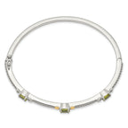Sophia Jewelers Sterling Silver Peridot Bangle with 14K Gold Accents