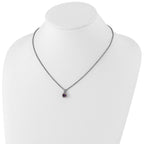 Shey Couture Sterling Silver with 14K Accent 18 Inch Antiqued Cushion Amethyst Necklace