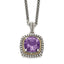 Shey Couture Sterling Silver with 14K Accent 18 Inch Antiqued Cushion Amethyst Necklace