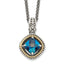 Shey Couture Sterling Silver with 14K Accent 18 Inch Antiqued CushionLondon Blue Topaz Necklace