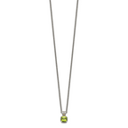 Shey Couture Sterling Silver with 14K Accent 18 Inch Antiqued Cushion Peridot Necklace