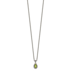 Shey Couture Sterling Silver with 14K Accent 18 Inch Antiqued Pear Shaped Peridot Necklace