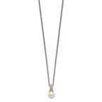 Shey Couture Sterling Silver Rhodium-plated with 14K Accent 18 Inch 8-9mm Freshwater Cultured Pearl Necklace